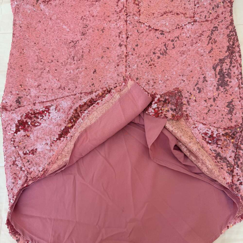 Showpo. Pink Sequin Shirtdress Size 2 - Picture 5 of 6